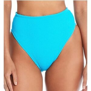 Bleu Rod Beattie Blue High-Cut Ribbed Bikini, Size 4